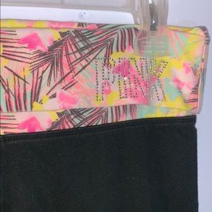 Black yoga pants with foldable waist band